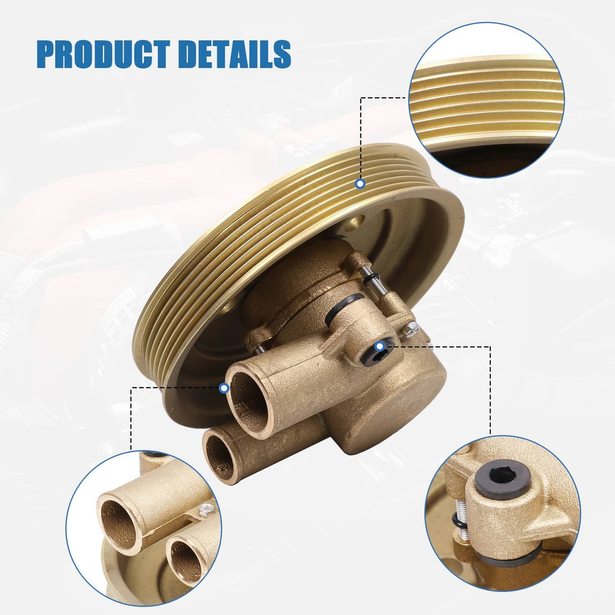 Solidspare Raw Water Sea Pump For VOLVO PENTA 4.3L 5.0L 5.7L Replaces 21212799 3812519
