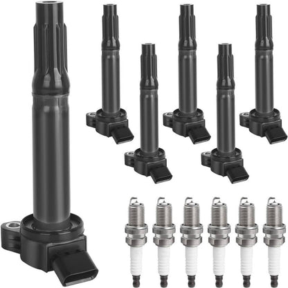 Solidspare 6Pcs Ignition Coil & Platinum TT Spark Plug For Toyota Lexus Camry 90919A2002