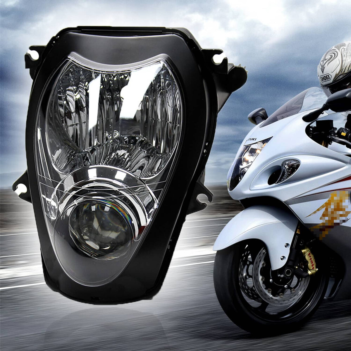 Solidspare New Motorcycle Front Headlight Headlamp For 1999-2007 Suzuki Hayabusa GSX1300R