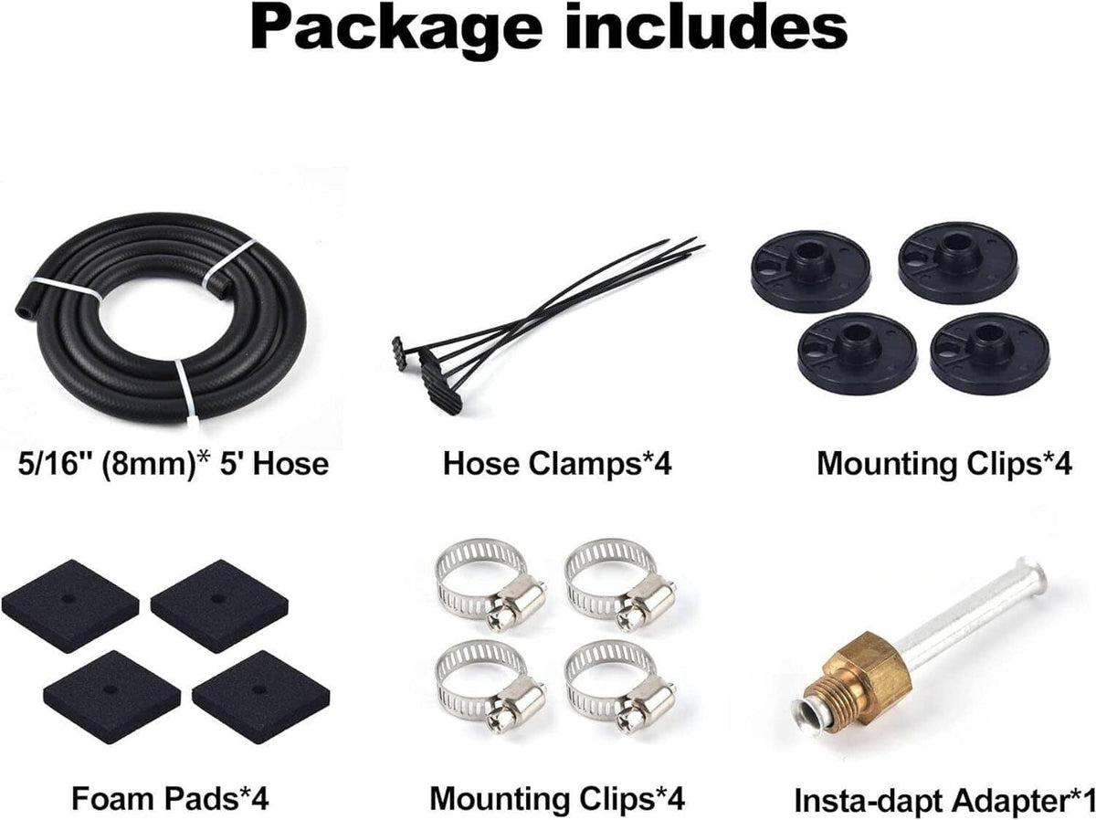 Solidspare Transmission Oil Cooler+Hose /Mounting Kit 4 Row Radiator Auto-Manual Aluminum