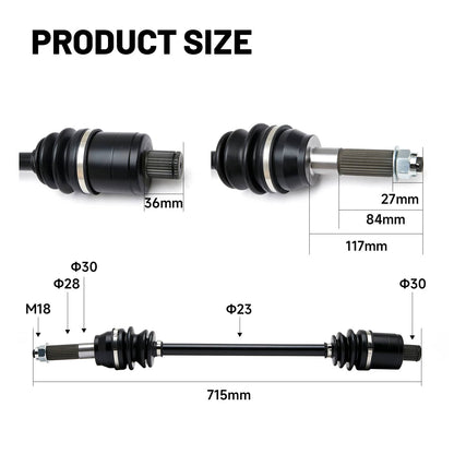 Solidspare 2Pcs Rear CV Axle Drive Shaft For Polaris Ranger Crew XP 1000 2017 2018 2019