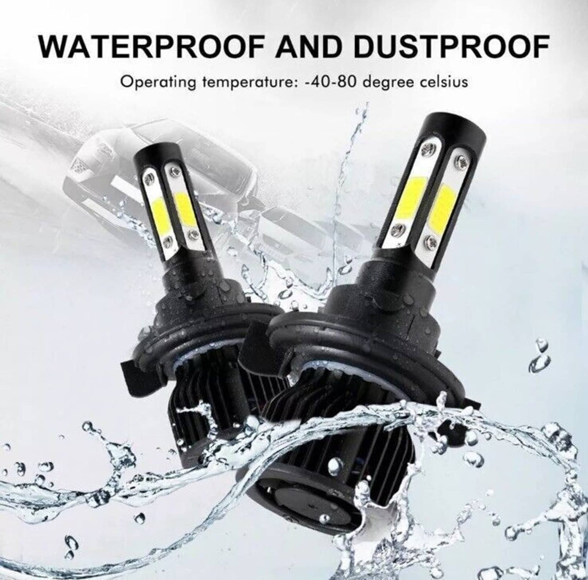 Solidspare 4-Sides H13 9008 LED Headlight Bulb for 2004-2014 Ford F-150 High Low Beam 6000K