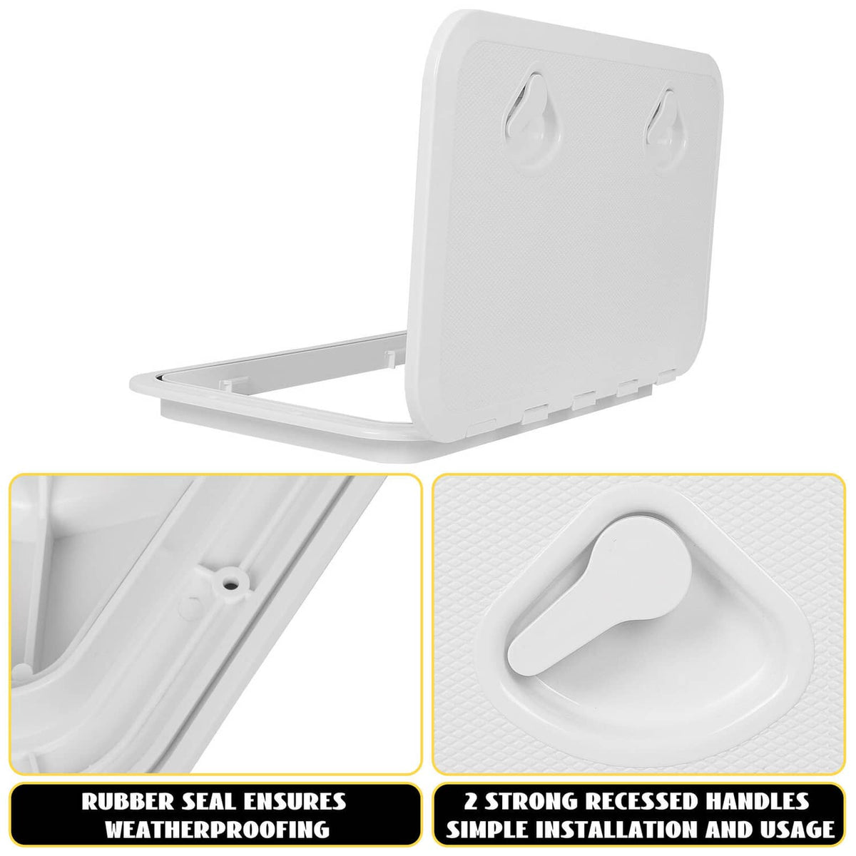 Solidspare 24"x14" Marine Boat Deck Hatch White Boat Access Hatch & Lid Easy installation