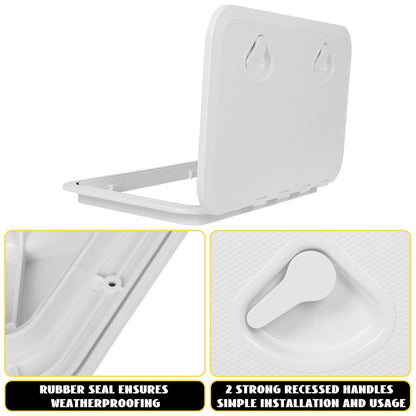 Solidspare 24"x14" Marine Boat Deck Hatch White Boat Access Hatch & Lid Easy installation
