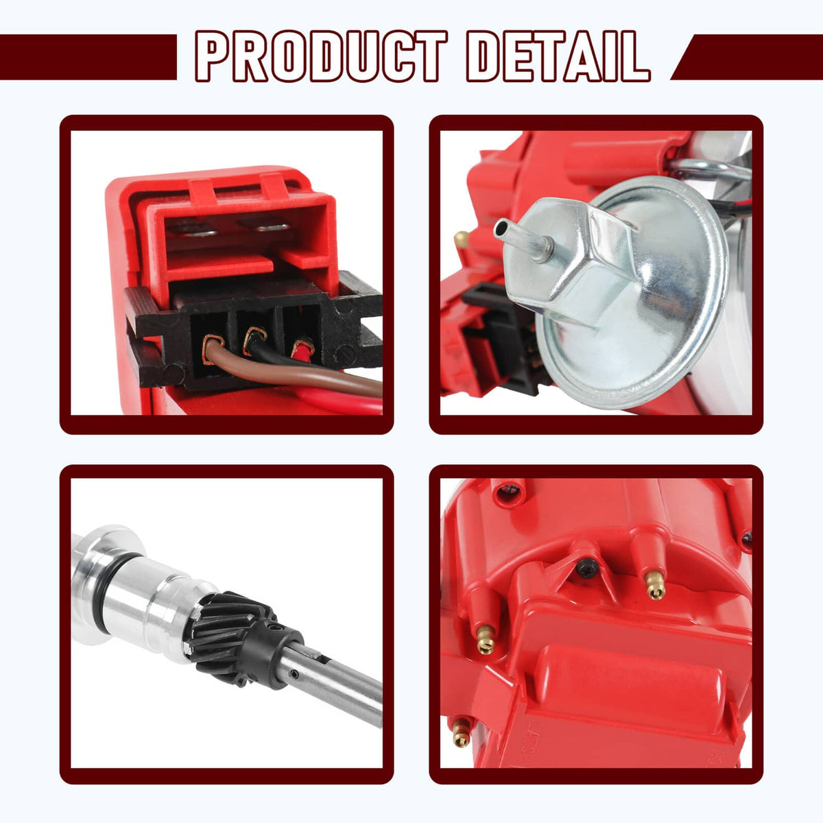 Solidspare 6522R Premium Distributor HEI For Chevy Inline 6-Cyl 230 250 292 w/65K Volt Coil