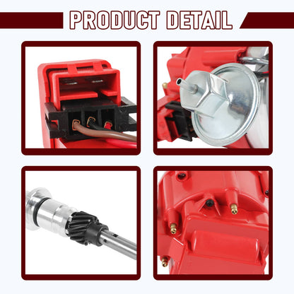 Solidspare 6522R Premium Distributor HEI For Chevy Inline 6-Cyl 230 250 292 w/65K Volt Coil