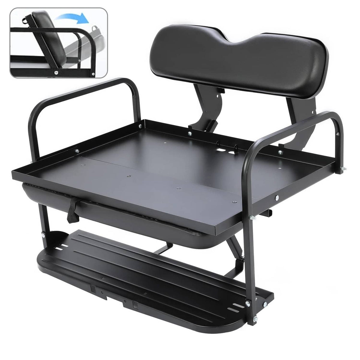 Solidspare For Yamaha G14-G22 Golf Cart Rear Seat Kit For G16 G19 G20 G21 Black Cushion