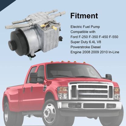 Solidspare In-Line Diesel Fuel Pump W/ Filter for Ford F-250 F-350 F-450 Super Duty 08-2010