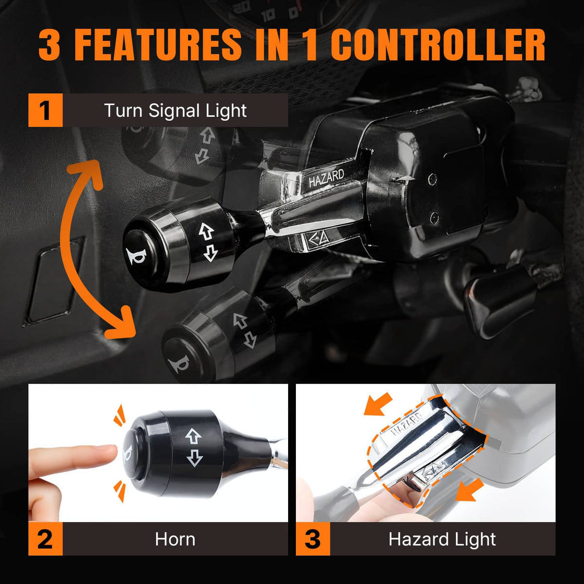 Solidspare Plug & Play  UTV Turn Signal Kit w/ 105dB Horn For 2011-24 Can-Am Maverick Max