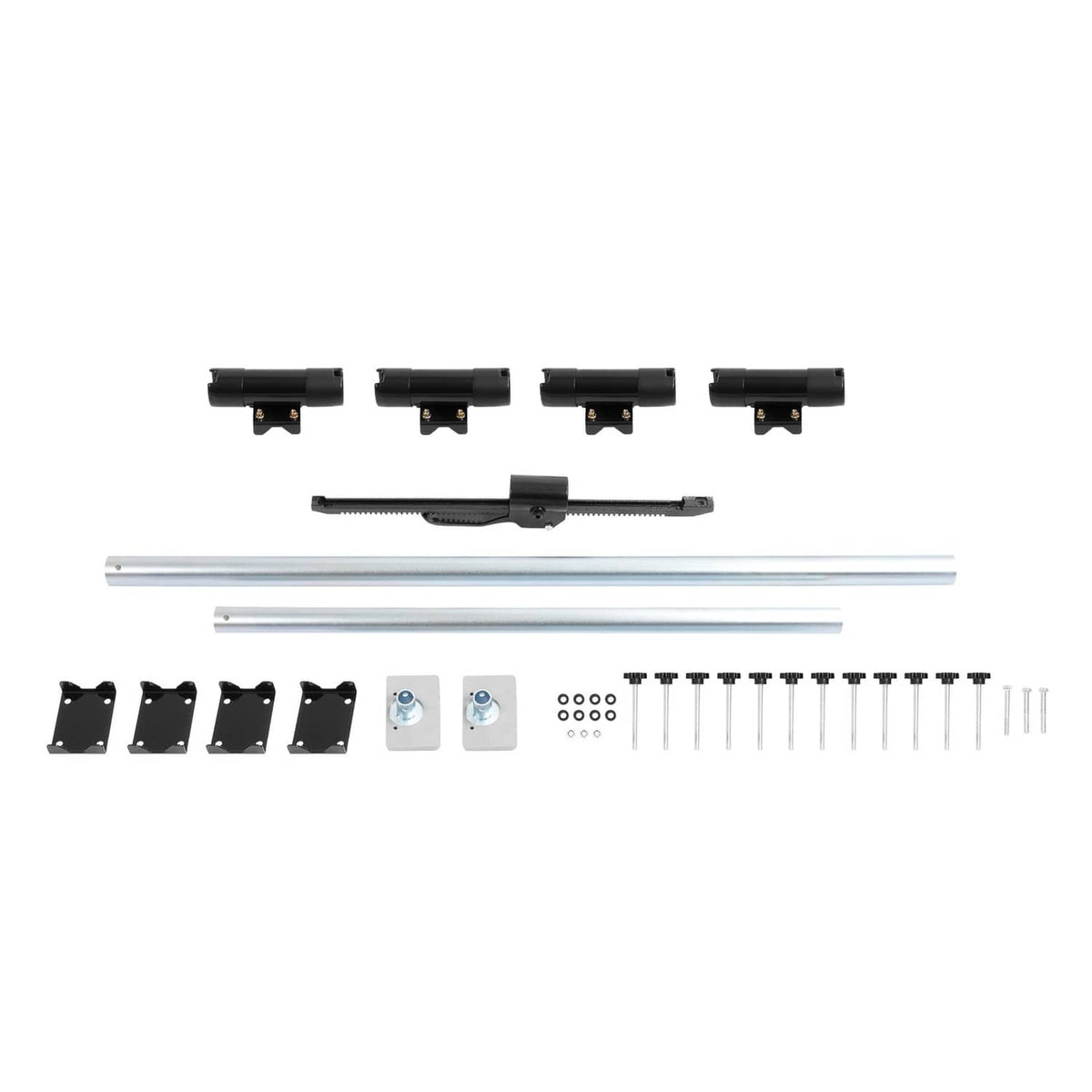 Solid Spare Truck Bed Rod Rack Fishing 4 Rod Holder Aluminum Adjustable Pickup Silvery Black