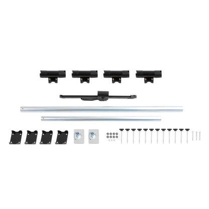 Solid Spare Truck Bed Rod Rack Fishing 4 Rod Holder Aluminum Adjustable Pickup Silvery Black