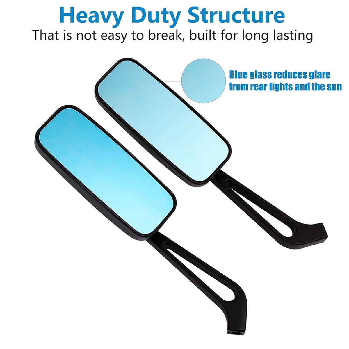 Solidspare Black Motorcycle Mirrors For Harley Touring Road King Street Glide Softail Dyna