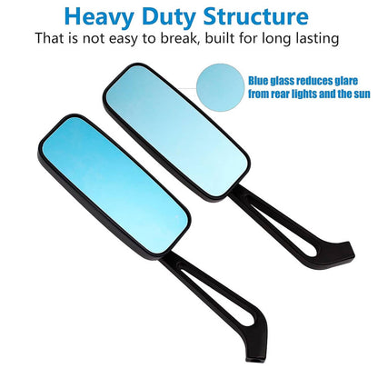 Solidspare Black Motorcycle Mirrors For Harley Touring Road King Street Glide Softail Dyna