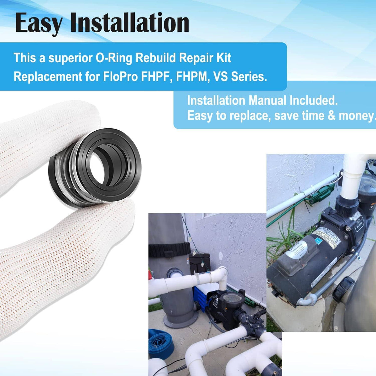 Solid Spare O-Ring Rebuild Repair Kit for Jandy Zodiac FHPF FHPM FloPro &VS FloPro Pool Pump