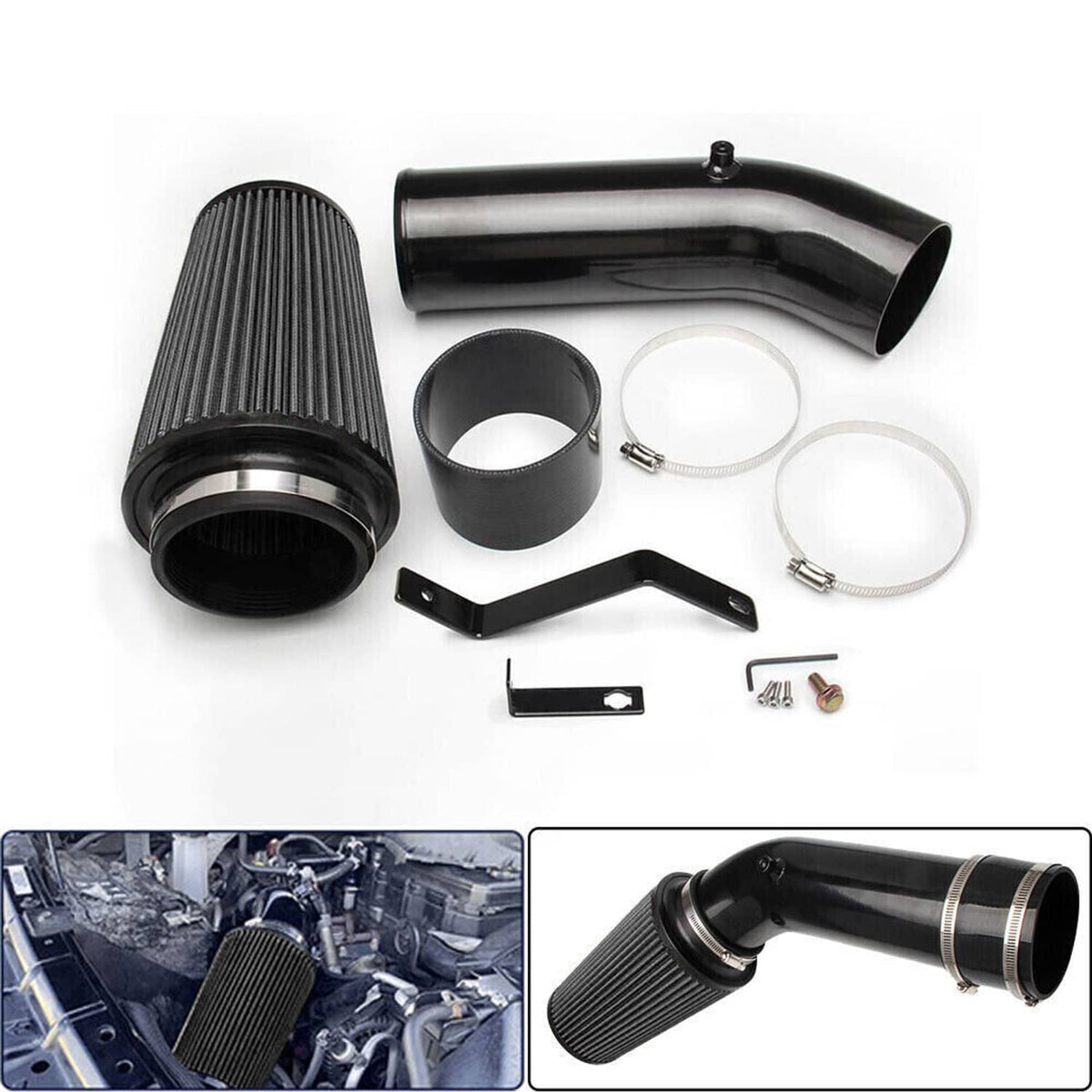 Solidspare Black Cold Air Intake Tube &Filter For 1999-2003 Ford F250 F350 F450 7.3L Diesel