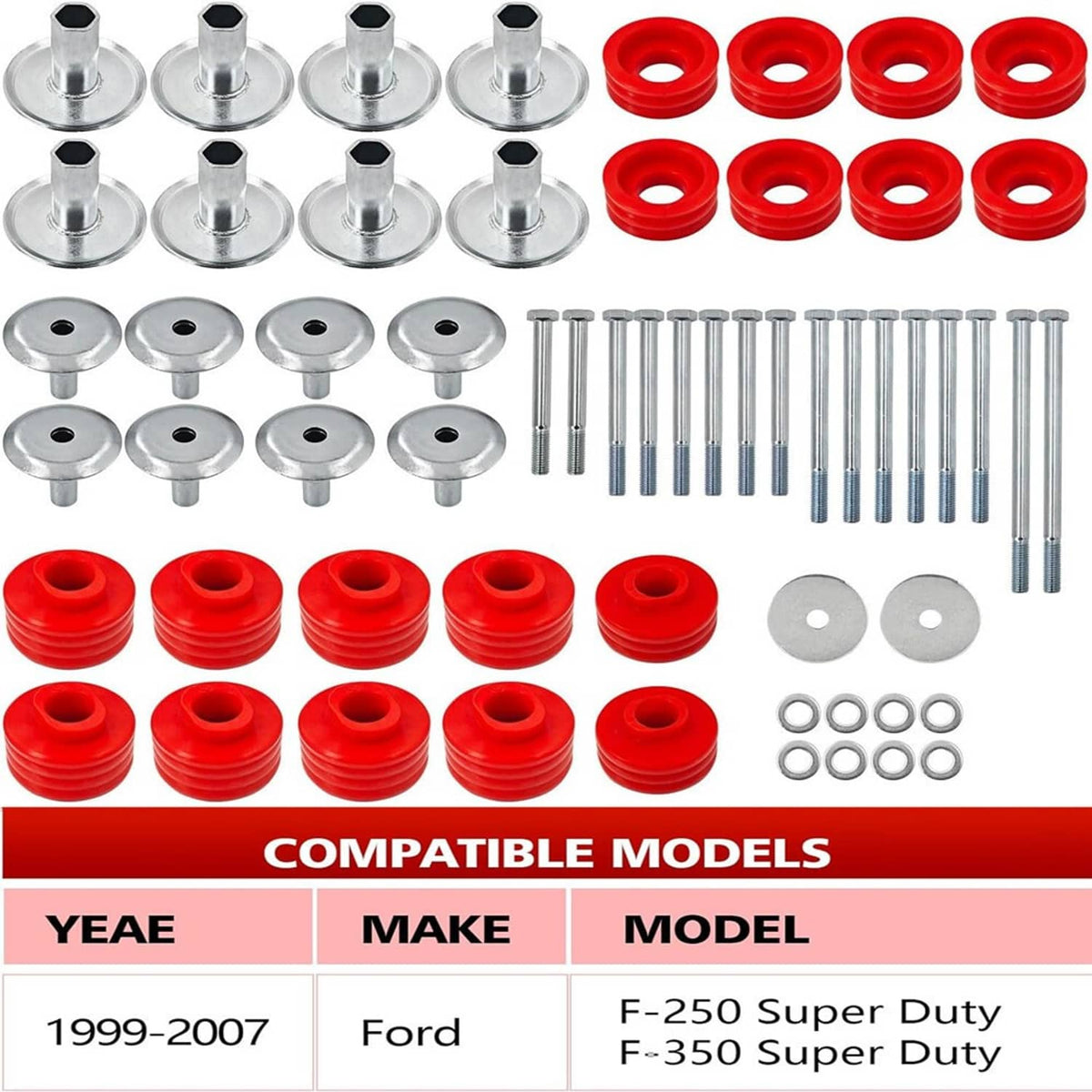 Solidspare Body Cab Mount Bushings Kit for 1999-2007 Ford F250 F350 Super Duty KF04058BK