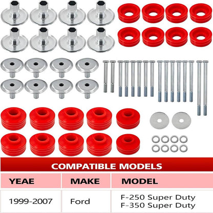 Solidspare Body Cab Mount Bushings Kit for 1999-2007 Ford F250 F350 Super Duty KF04058BK