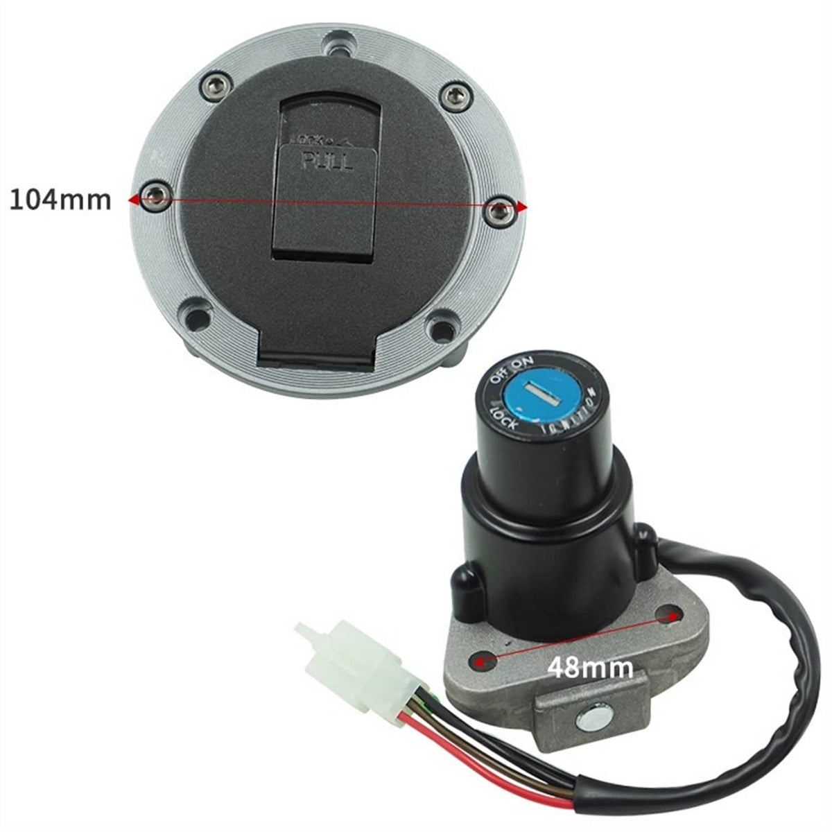Solidspare Ignition Switch Fuel Gas Cap Cover Seat Lock Key for YAMAHA TZR125 TZM150 TZR150
