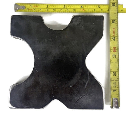 (Set of 2) 20 TON Steel Shop Press Bed Plates for H-Frame Arbor 4 Notch 1"x5"x5"