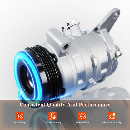 Solidspare New AC Compressor w/ Clutch for 2000-2014 Cadillac Chevy GMC Hummer 4.8/5.3/5.7L