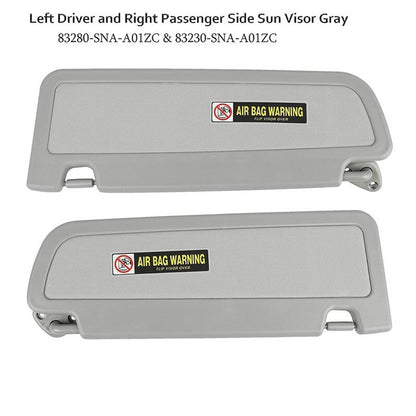 Solidspare Sun Visor Light GRAY Clear GRAY PAIR For 2006-2011 Honda Civic Left & Right SET