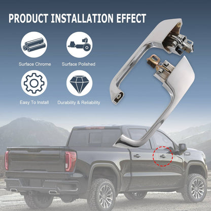 Solidspare Pair Chrome Outside Exterior Door Handle LH & RH Set For Chevy GMC Pickup Truck
