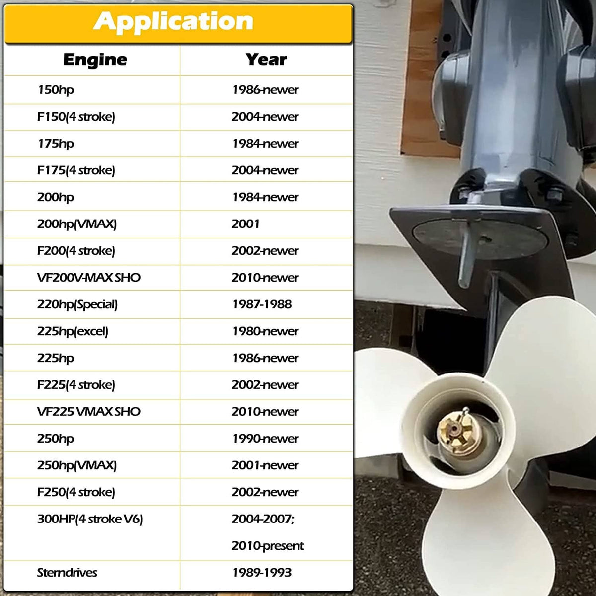Solid Spare 150-300HP Propeller Hardware Kit Thrust Washer/Spacer/Nut for Yamaha Outboard