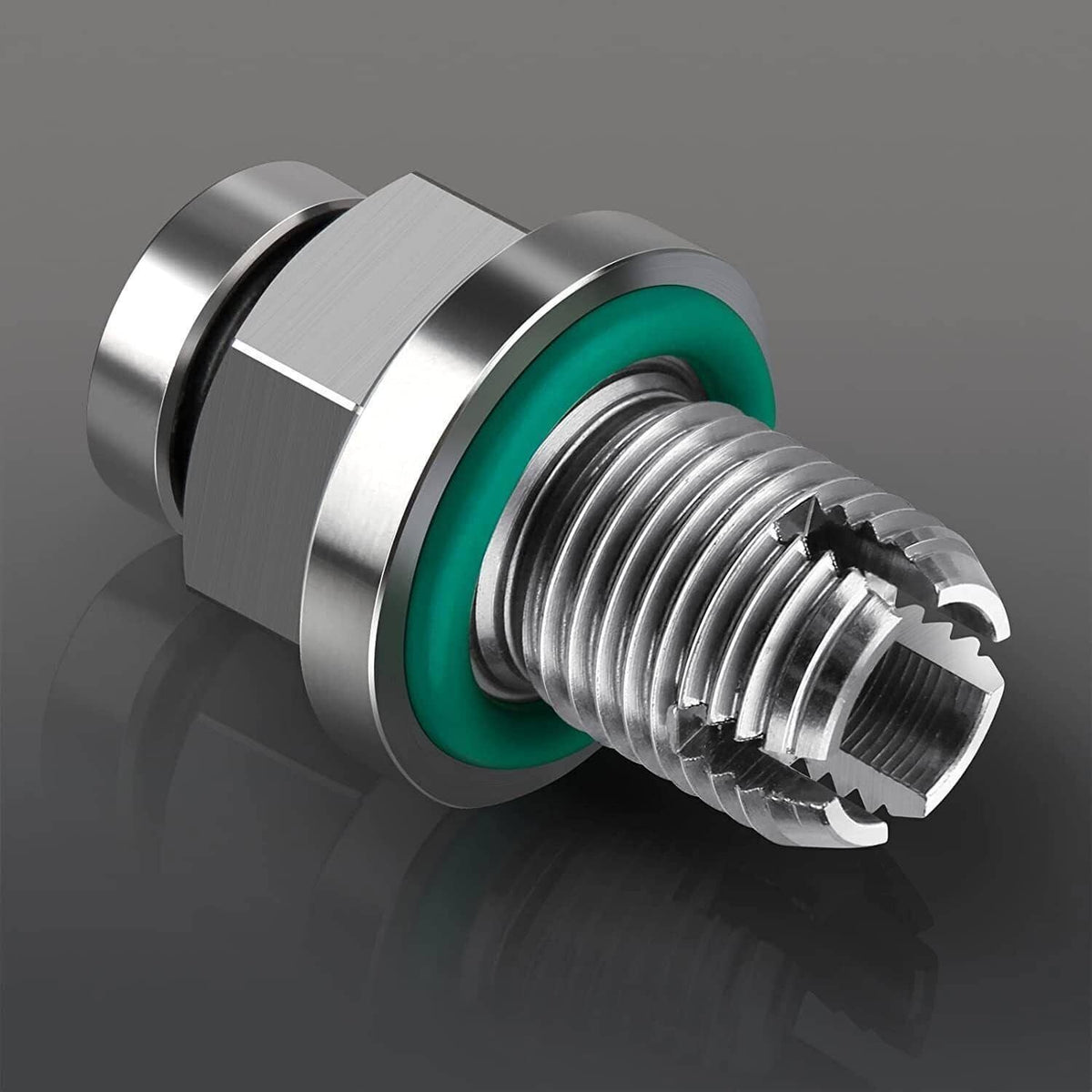 Solidspare M18 1-1.5x15mm Oil Drain Plug Self-tapping Piggyback Stainless Steel Repair Kit