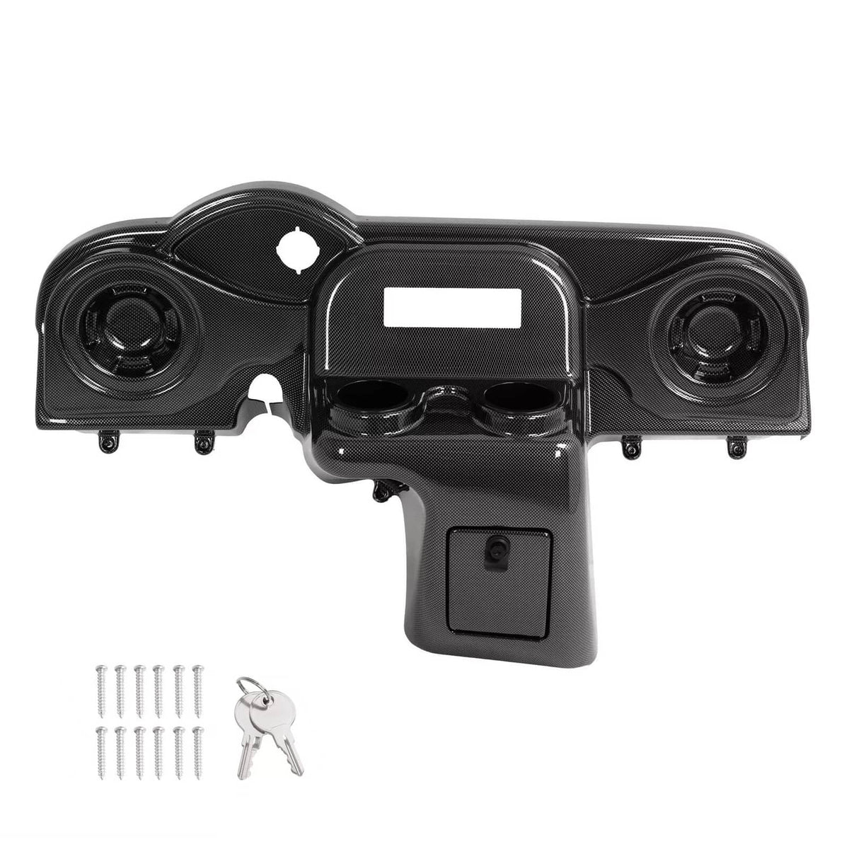 Solidspare Golf Cart Carbon Fiber Style Radio & Speaker Dash Cover For EZGO RXV 2008-up
