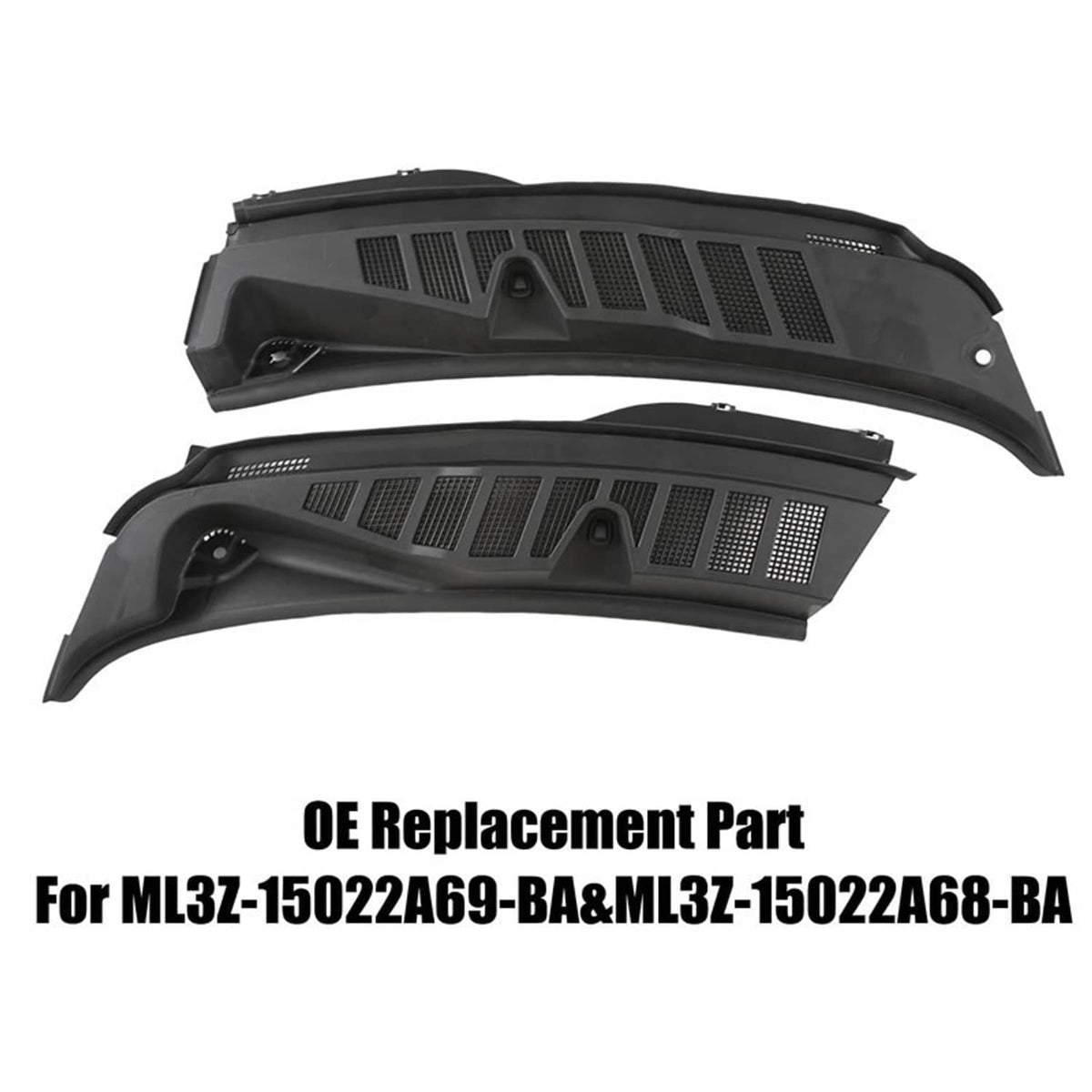 Solidspare For 2021-2025 Ford F150 Windshield Wiper Cowl Grille Screen Cover Left & Right