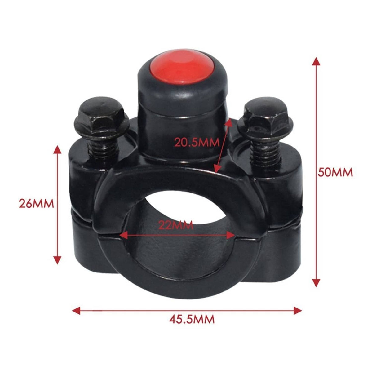 Solidspare 7/8" ATV Motorcycle Horn Switch Momentary Button Electric Power Start 12V (black