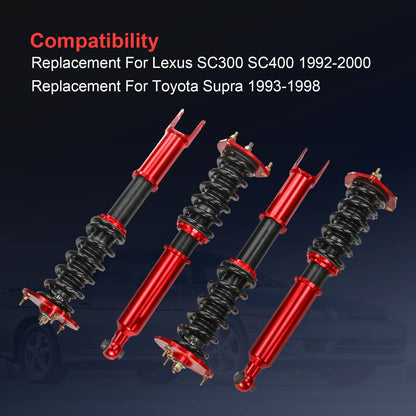 Solidspare Coilovers Struts Shocks For 1993-1998 Toyota Supra 1992-2000 Lexus SC300 SC400