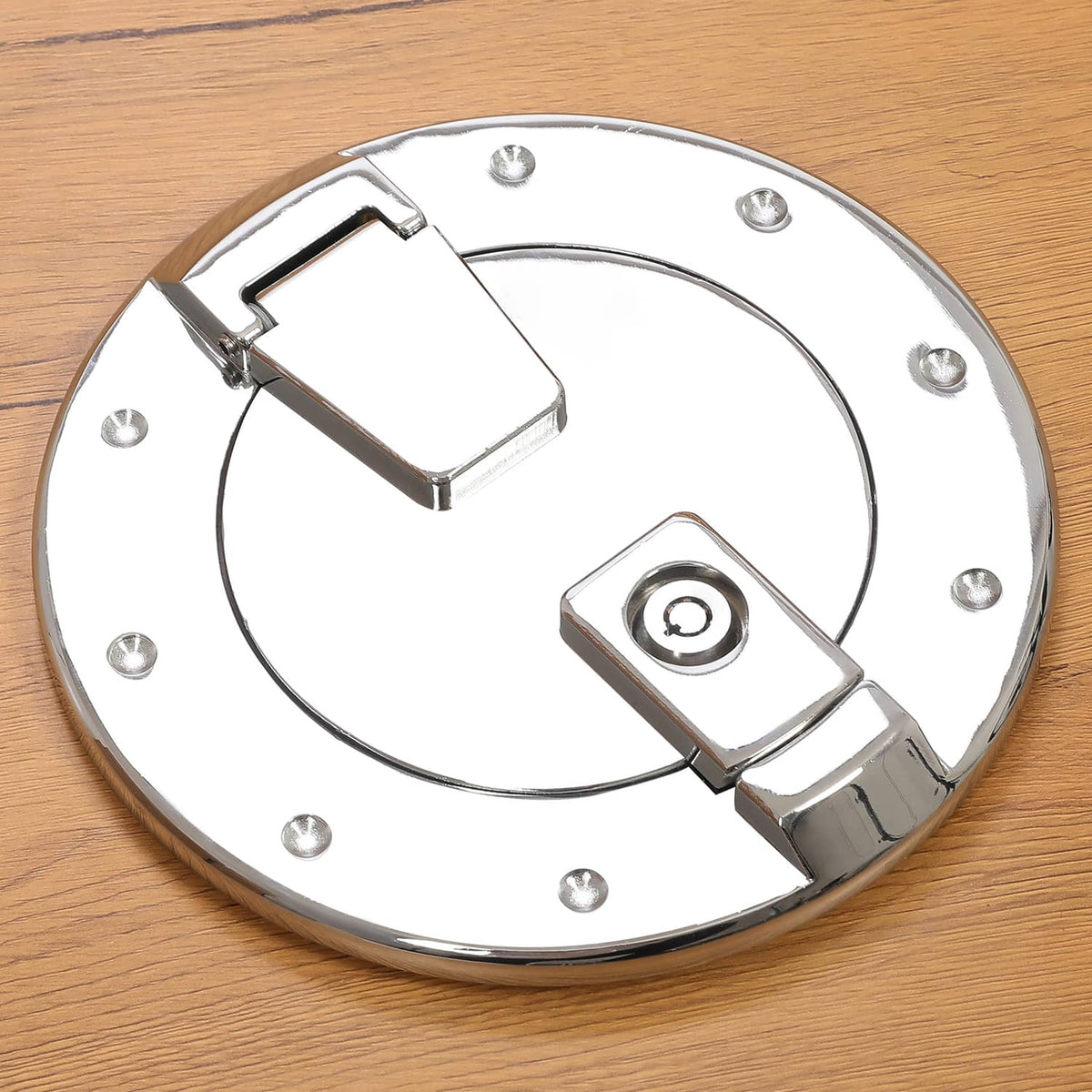 Solid Spare For Hummer H2 2003-2009 Locking Fuel Door Gas Tank Cap Cover Aluminum Chrome