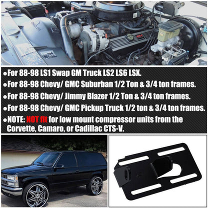 Solidspare Fit For 88-98 GM Truck LS2 LS6 LSX Conversion Engine Mounts LS1 Swap Adjustable
