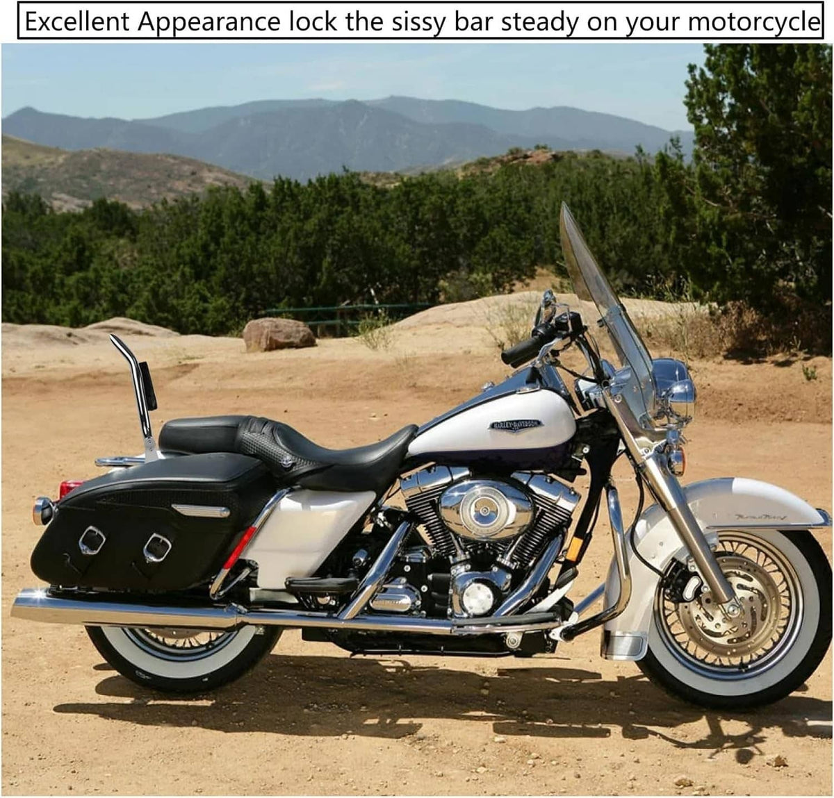 Solidspare New 22'' Chrome Backrest Sissy Bar For Harley Road King Electra Glide 1997-2008