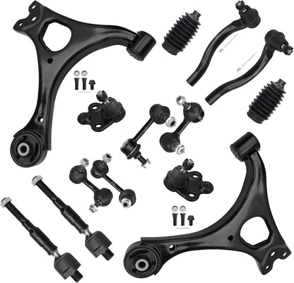 Solidspare Front Lower Control Arms Ball Joint Sway Bars Tie Rods For 2006-2011 Honda Civic