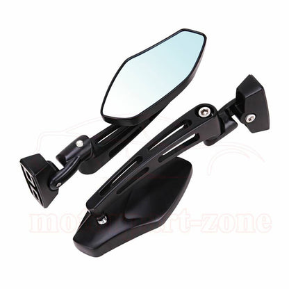 Solidspare Motorcycle Racing Rearview Mirrors For Suzuki Hayabusa Honda CBR Black 6mm Sport