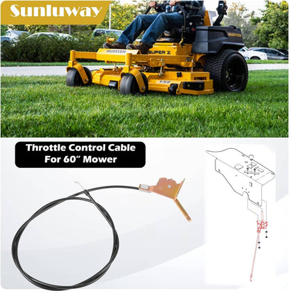 Solid Spare 603409 Throttle Control Cable 16670 for Hustler Zero-turn Mower 60" Super Z HD