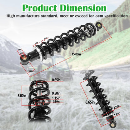 Solidspare 2 Pcs Front Suspension Heavy Duty Shock Absorber Kit For John Deere AM130448