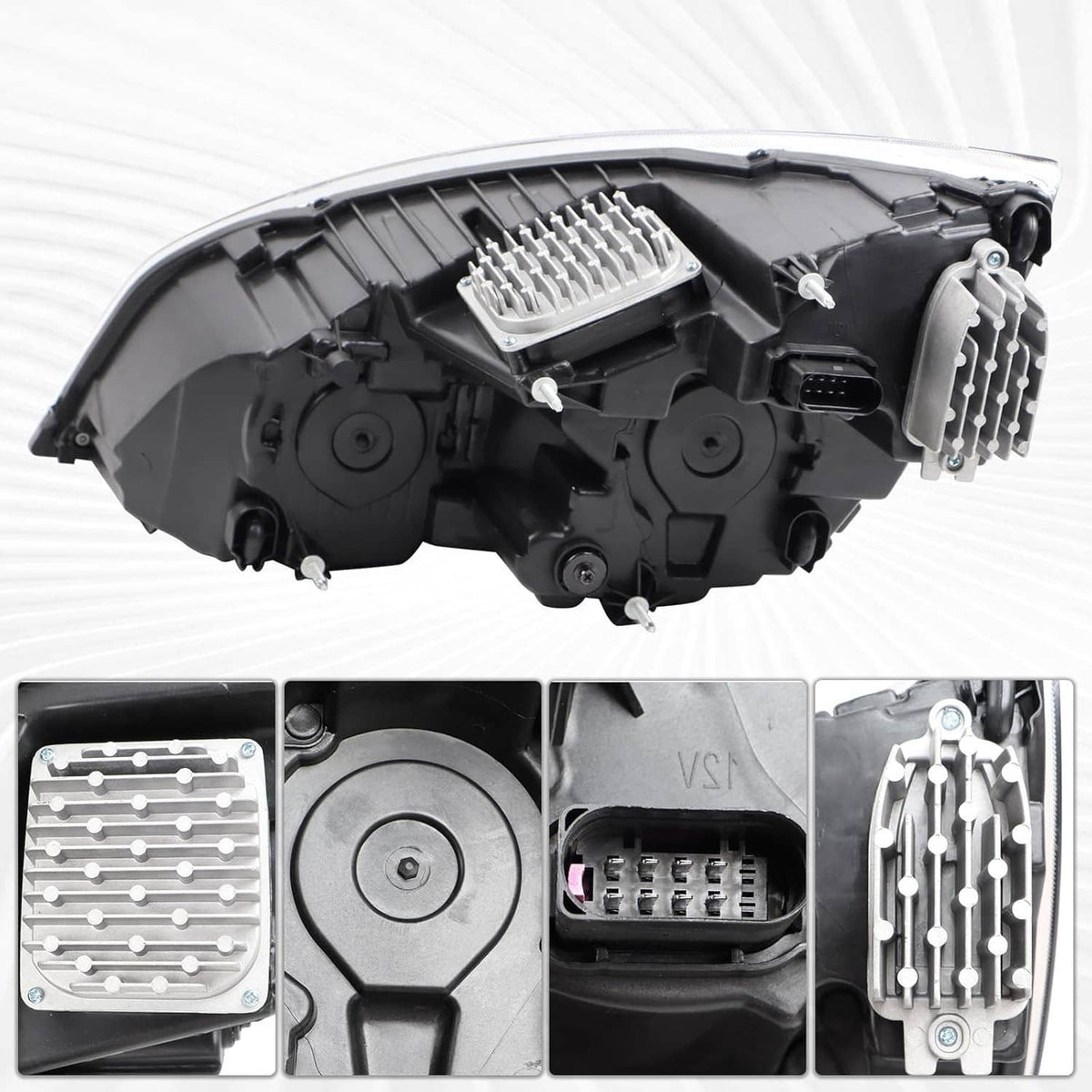 Solidspare Left & Right Full LED Headlights Headlamps For 2018-2022 Freightliner Cascadia
