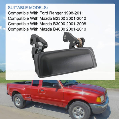 Solidspare Metal Door Handle Exterior Outside Black L Driver or R Passenger for Ford Mazda