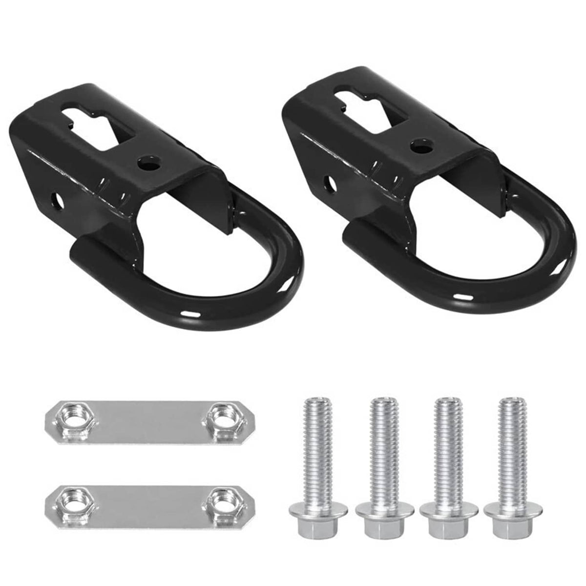 Solidspare Black Tow Hooks Set For 2015-2021 Ford F-150 F150 Front LH & RH FL3Z17N808A NEW