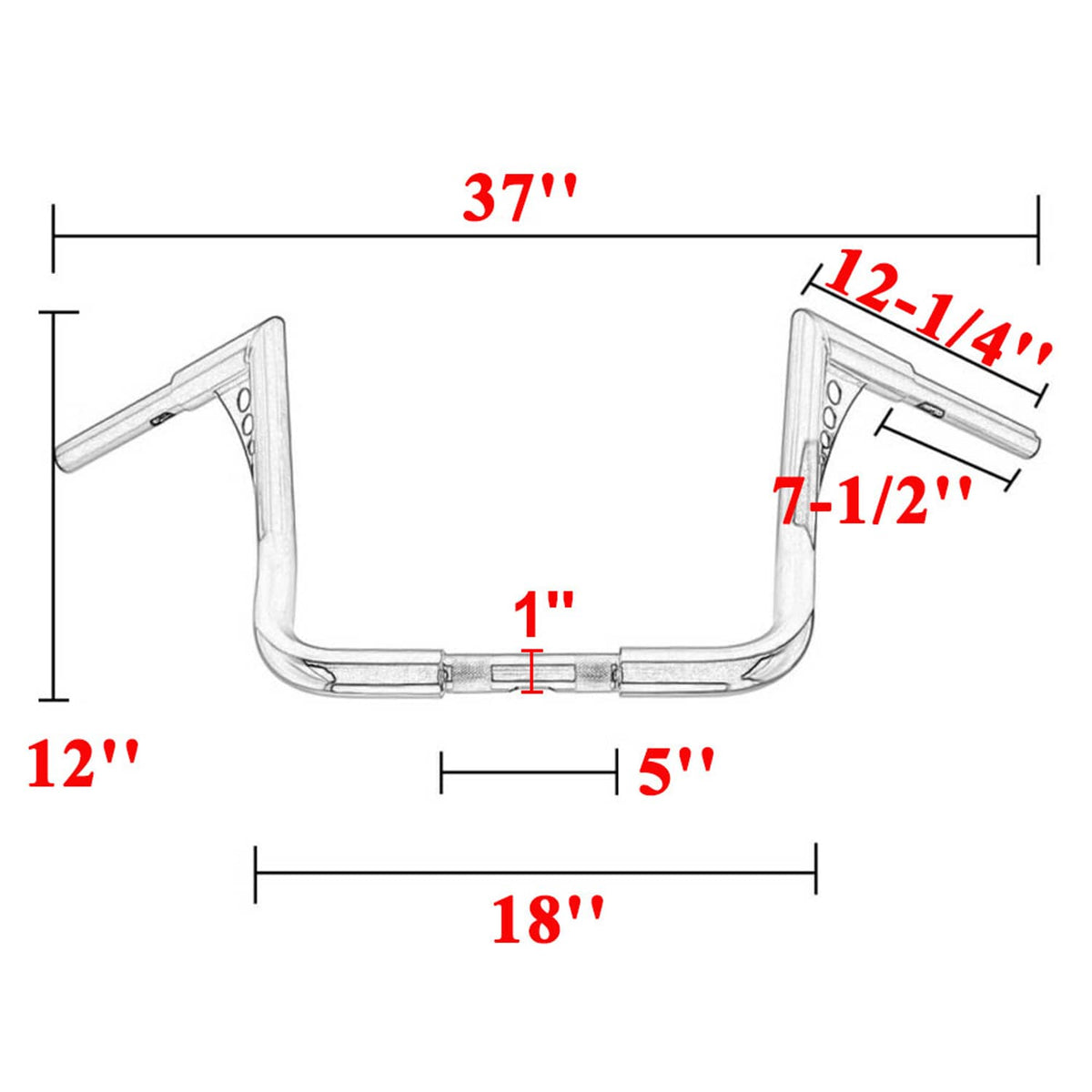 Solidspare 12" Monkey Bagger Meathook Bar Handlebar For Harley Electra Street Glide FLHT US