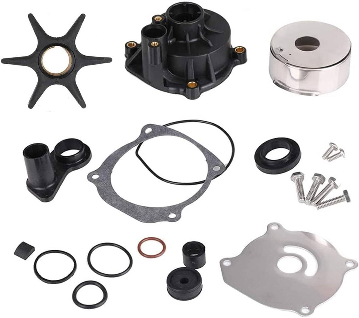Solid Spare FOR EVINRUDE JOHNSON 85 88 90 110 112 115 HP V4 WATER PUMP KIT WITH HOUSING