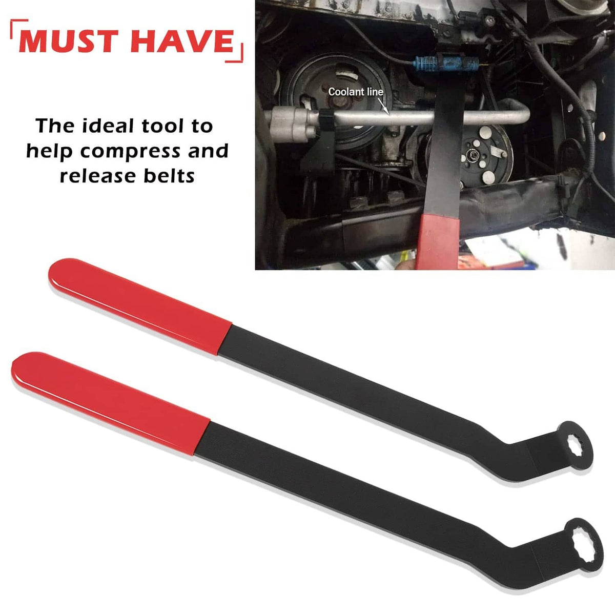 Solid Spare 1016 Serpentine Belt Wrench Tool Set for 2007 & Up Mini Cooper N12 N14 N16 & N18
