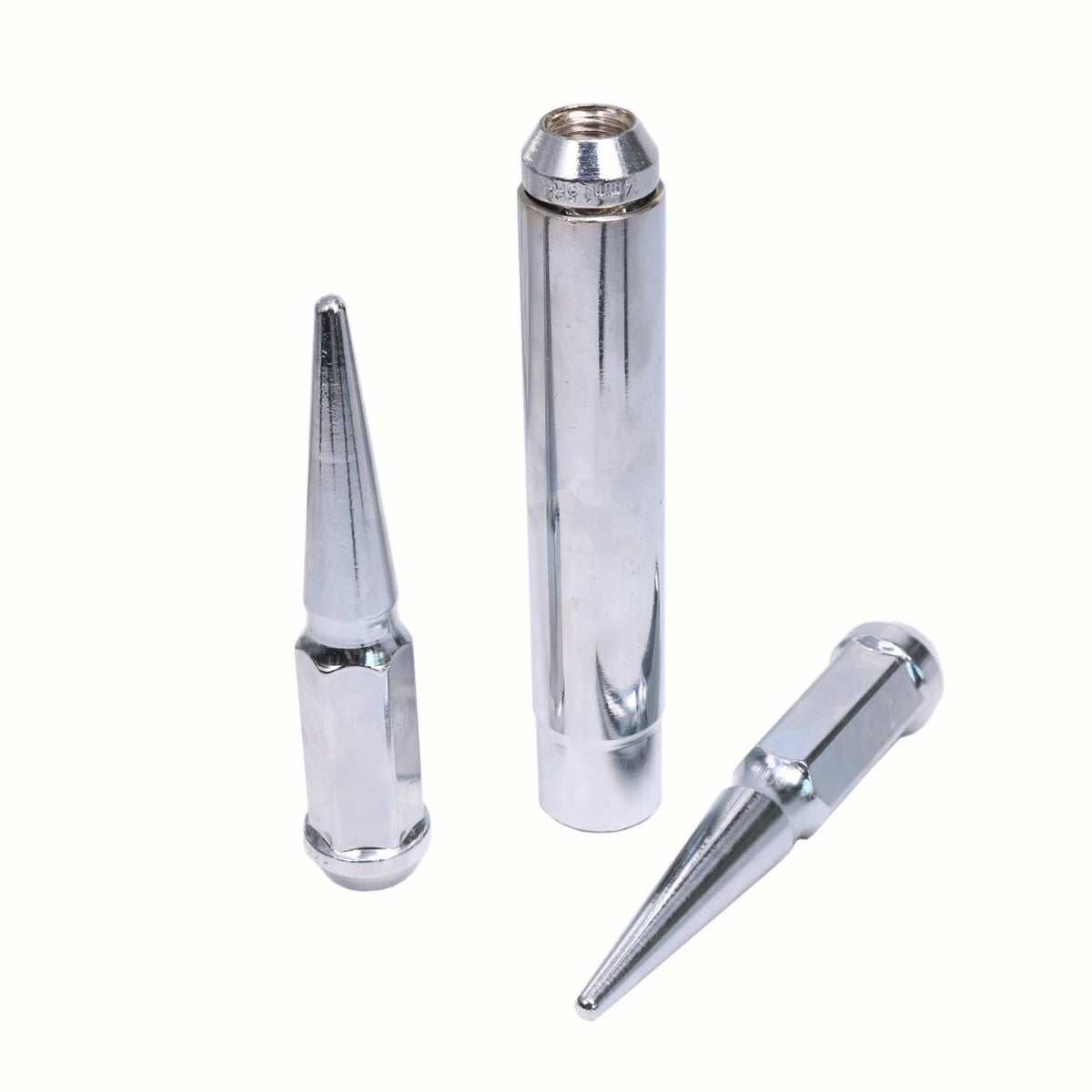 Solidspare 24 PCS M14x1.5 Spike Lug Nuts Chrome For Chevy Silverado Tahoe 4.4" Tall W/ Key