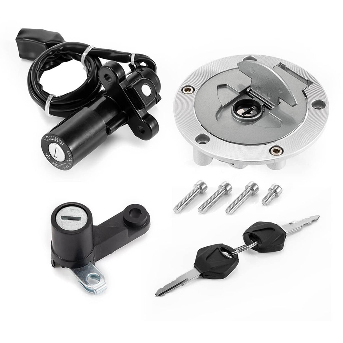 Solidspare Ignition Switch Fuel Gas Cap Seat Lock Key For Yamaha YZF R3 R25 14-18 R6 08-16