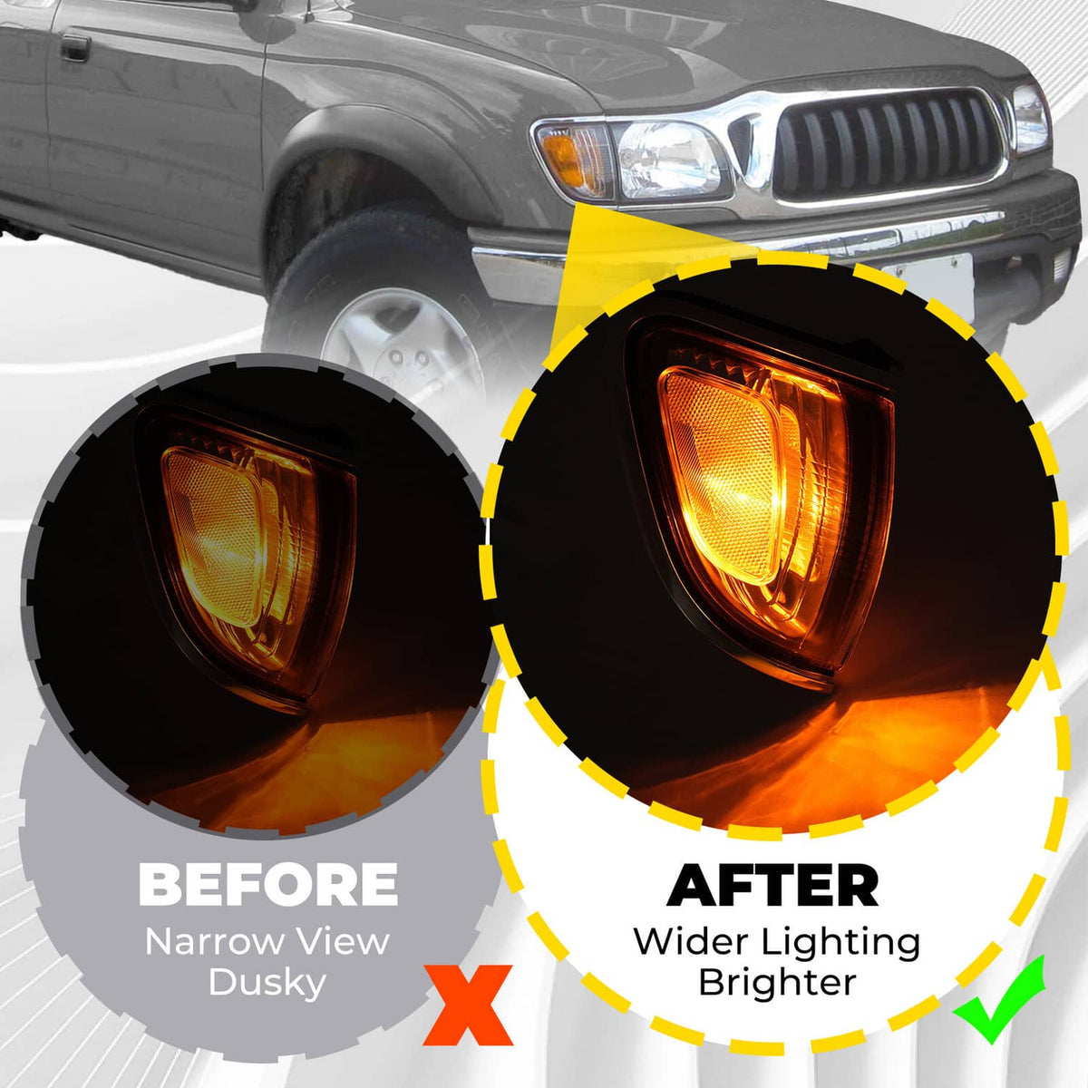 Solid Spare Passenger Side Corner Parking Signal Light For Toyota Tacoma 2001-04 #TO2521163