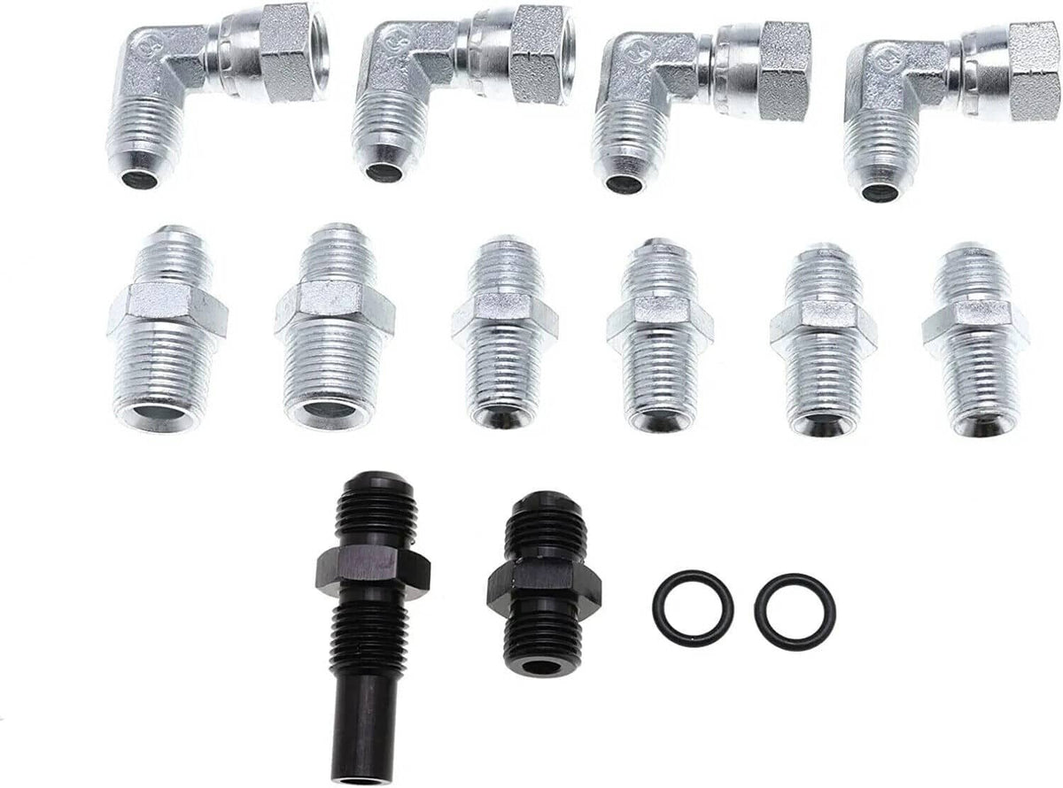 Solidspare Flexible SS Braided Transmission Cooler Lines Kit (6AN Hose) For GM 4L60E 4L80E