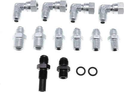 Solidspare Flexible SS Braided Transmission Cooler Lines Kit (6AN Hose) For GM 4L60E 4L80E